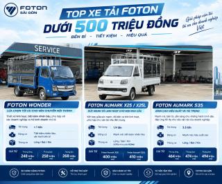Top những xe tải Foton giá dưới 500 triệu đồng đáng mua nhất 2026